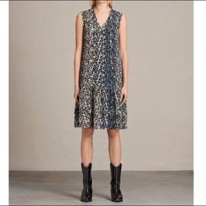 AllSaints Blue Enber Juba Silk Dress